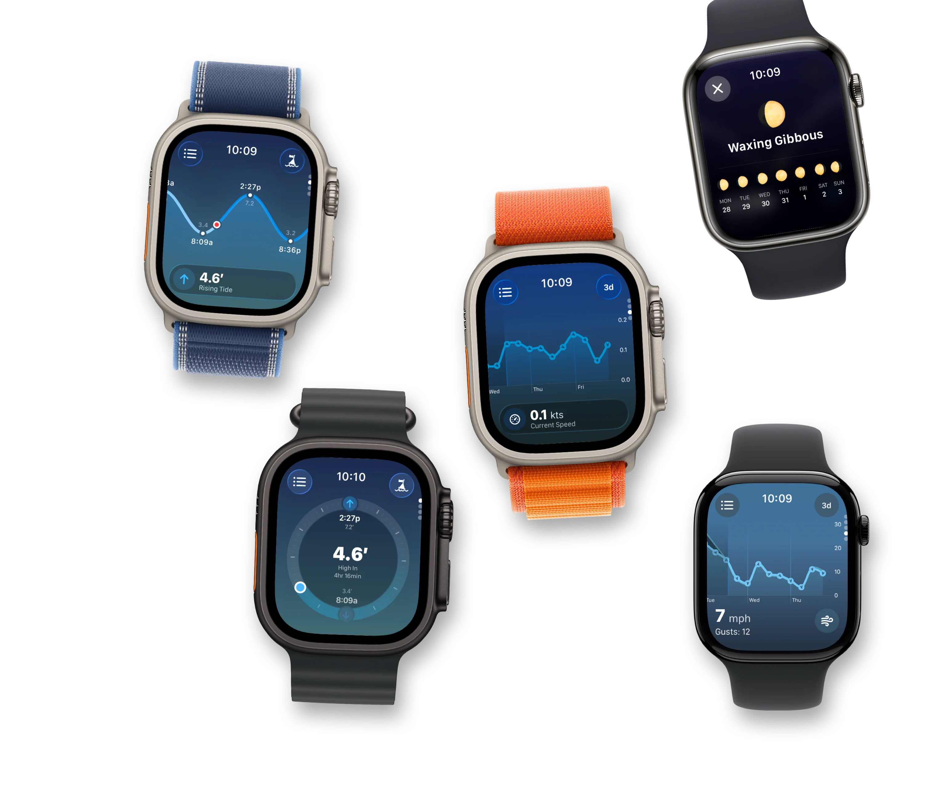 Tide Guide tide, current, wind, and Moon views on Apple Watch
