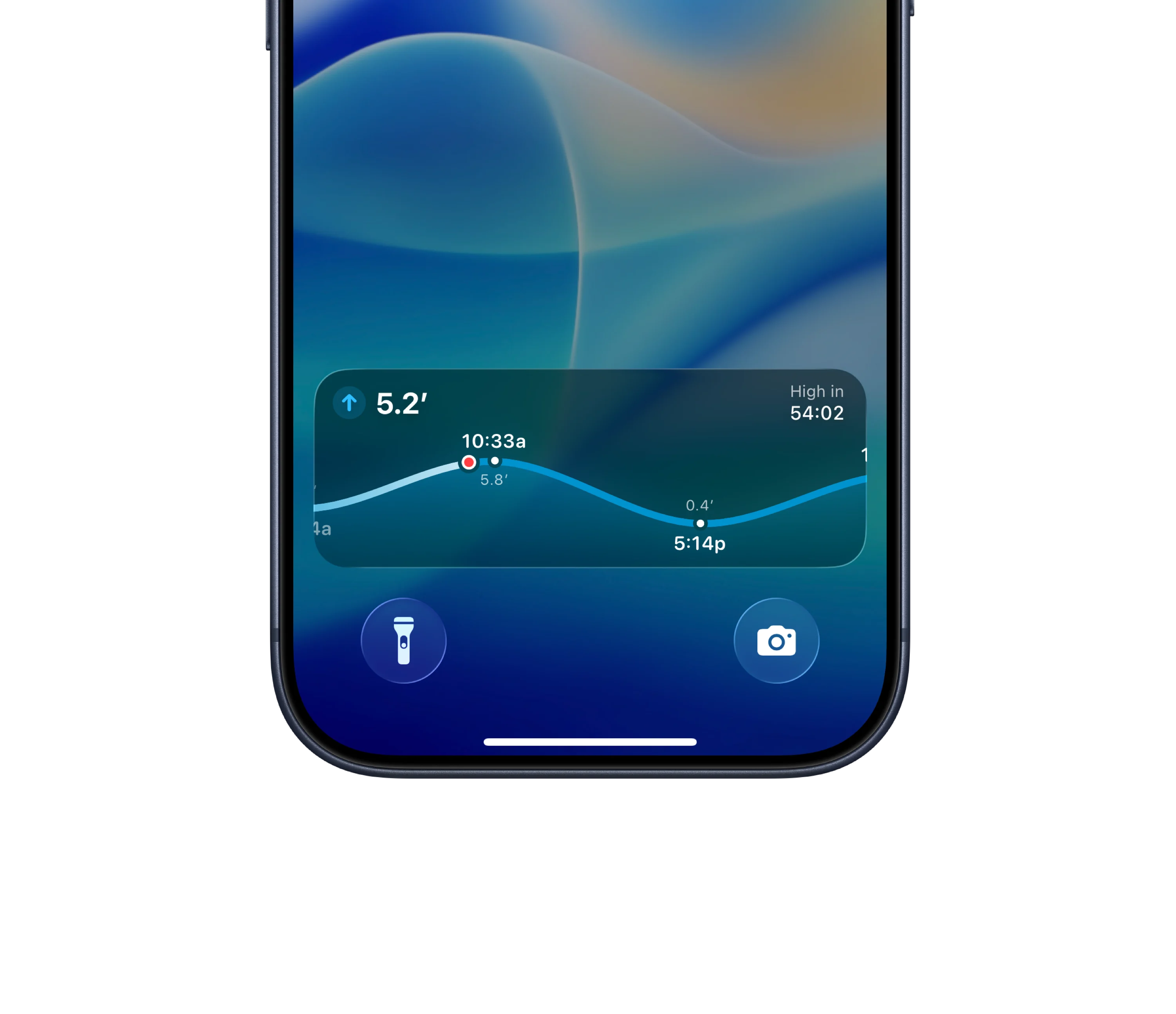Tide Guide Live Activity showing tide progress on the iPhone Lock Screen